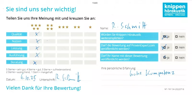 Handschriftliche Bewertung Schmitt