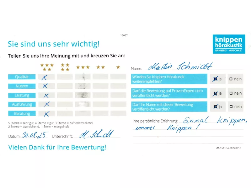 Bewertungskarte Schmidt